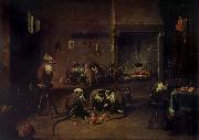 TENIERS, David the Younger, Apes in a Kitchen